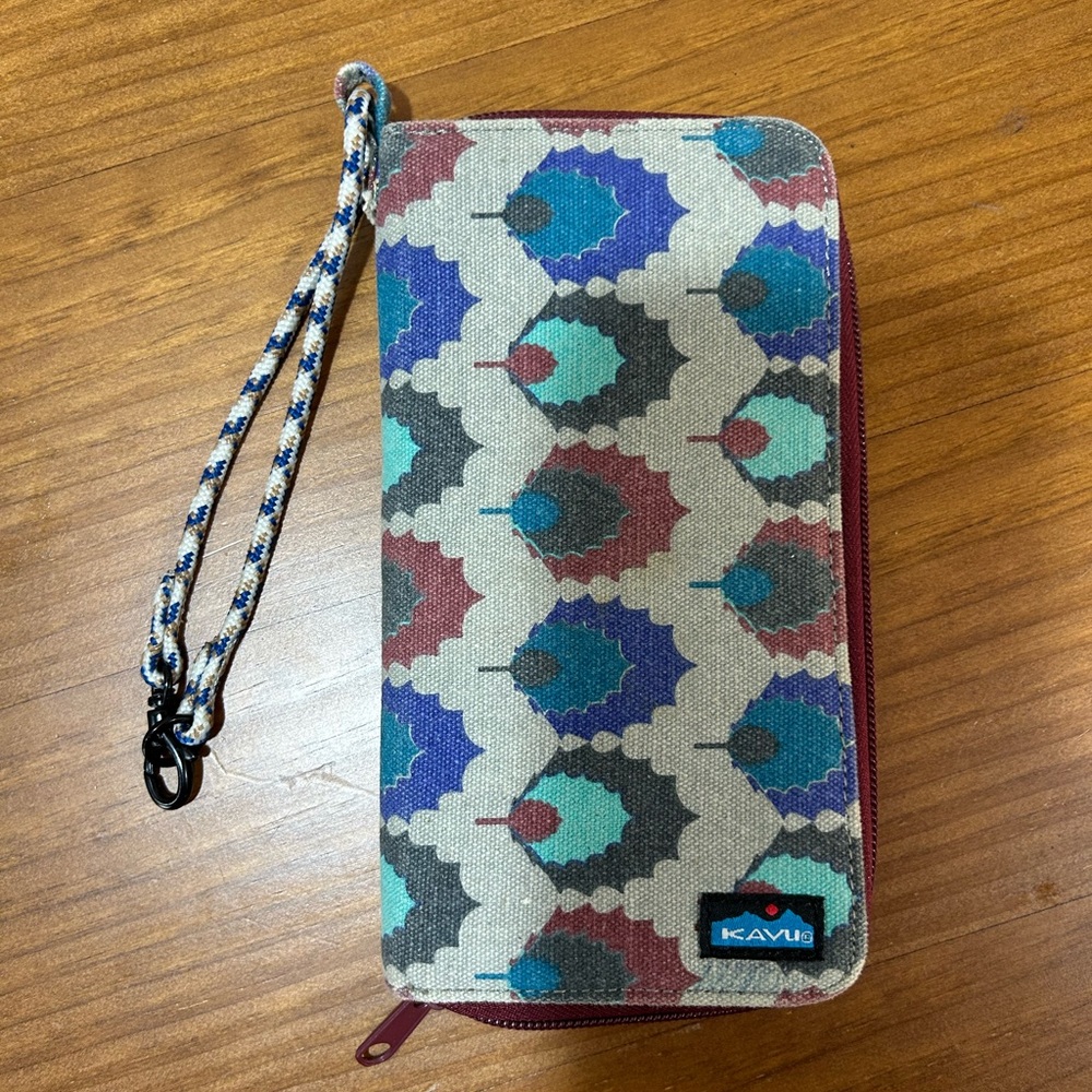 Kavu Patterned Wristlet Wallet Multicolored Practical Minimalist
